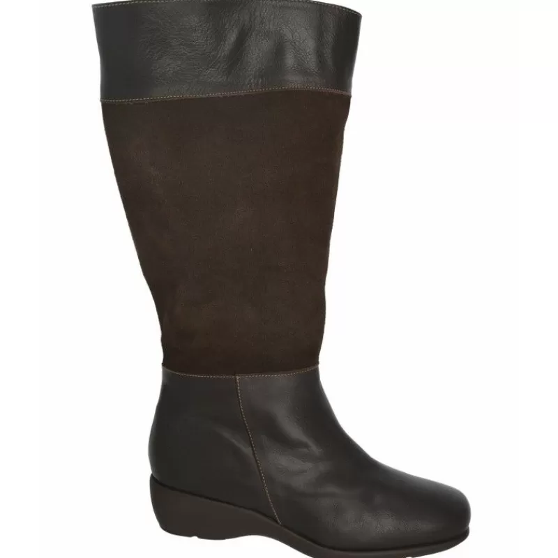 Alviflex Botas-Bota Alta Cremallera Caña 50Cm 8511071,Cuna De 2Cm Suela De Poliuretano.