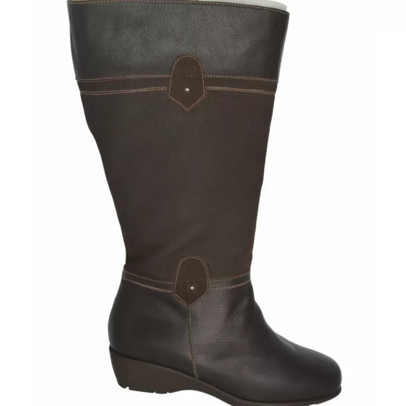 Alviflex Botas-Bota Alta Cremallera Caña 50Cm 8511071,Cuna De 2Cm Suela De Poliuretano.