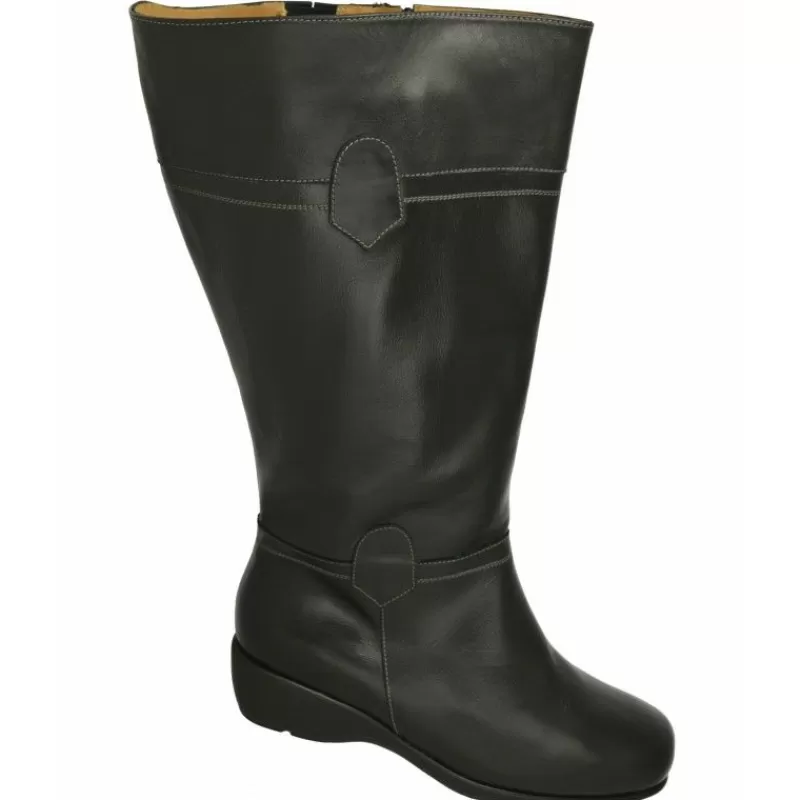 Alviflex Botas-Bota Alta Cremallera Caña 50Cm 8511071,Cuna De 2Cm Suela De Poliuretano.