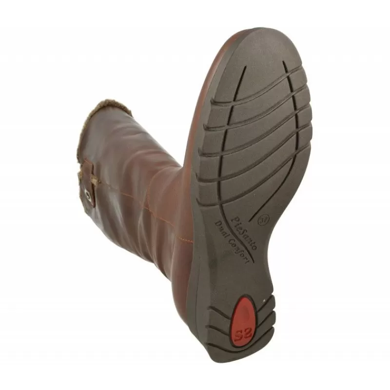 PieSanto Botas-Bota Alta De De Caña Extra Ancha 47Cm, Piso De Cuna De Goma Y Planta De Descanso Extraible Negro