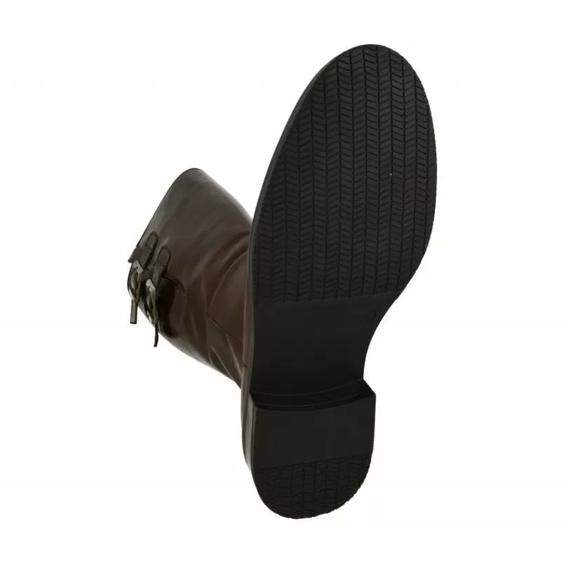 PieSanto Botas-Bota Alta De De Caña Extra Ancha 48Cm Hebillas En Caña Y Piso De Bloque Goma Tacon Con Planta De Descanso