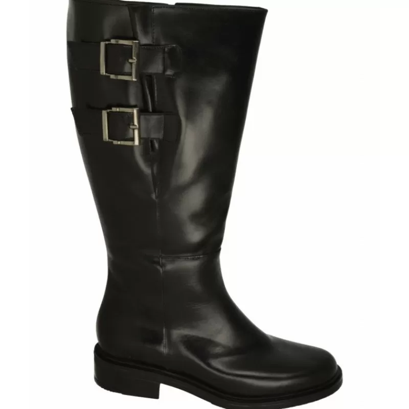 PieSanto Botas-Bota Alta De De Caña Extra Ancha 48Cm Hebillas En Caña Y Piso De Bloque Goma Tacon Con Planta De Descanso