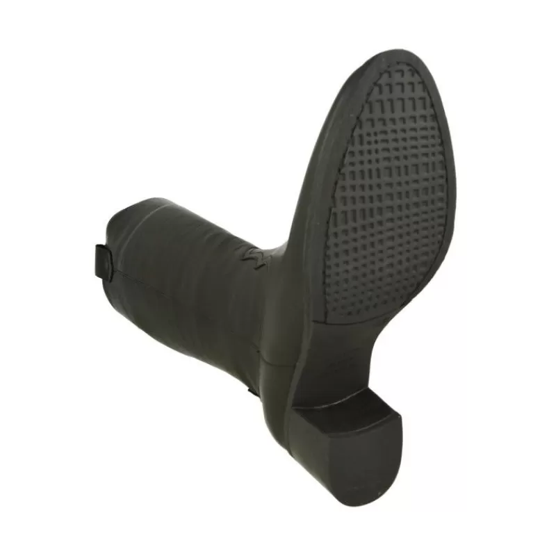 PieSanto Botas-Bota Alta De Estilo Texano Con Tacon De Suela Y Horma De Ancho Especial Con Piso De Goma Con Cerco Negro