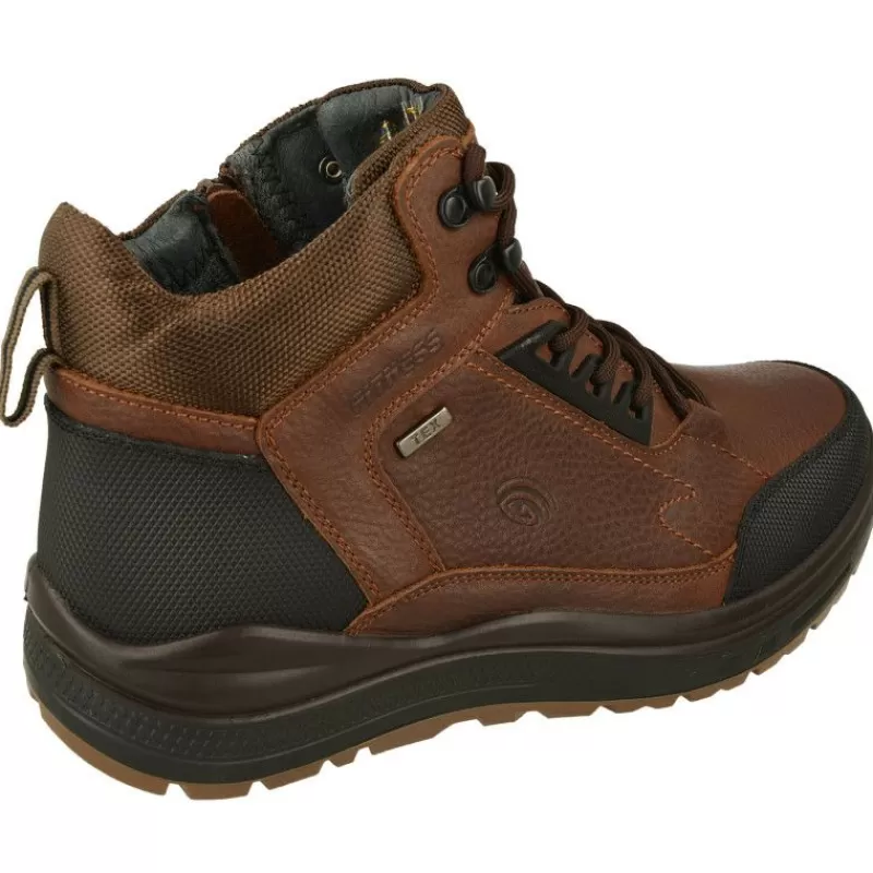 G Comfort Botines-Bota Con Cordones De Con Cremallera Lateral Y Membrana Impermeable, Planta Anatomica Extraible Y Piso Cuna Treking Marron