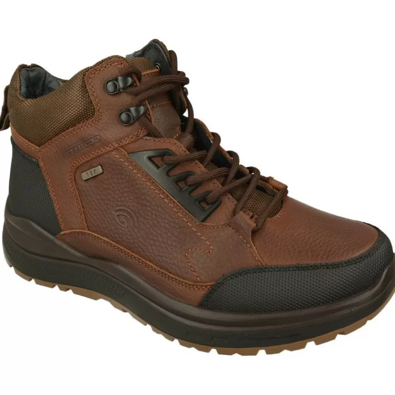 G Comfort Botines-Bota Con Cordones De Con Cremallera Lateral Y Membrana Impermeable, Planta Anatomica Extraible Y Piso Cuna Treking Marron