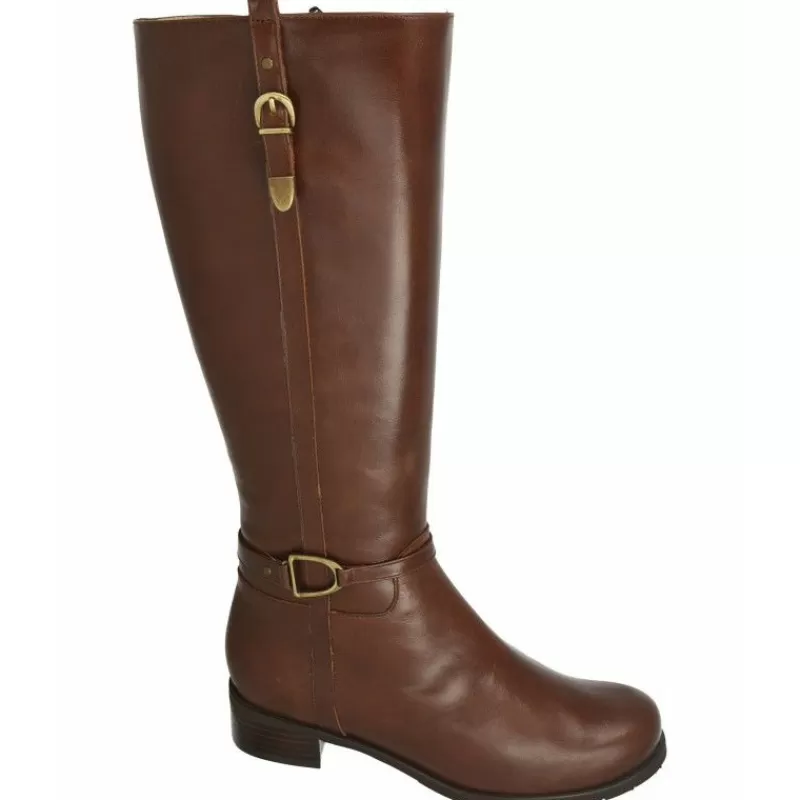 Drucker Calzapedic Botas-Bota De Drucker Pala Lisa Con Hebillas Y Tacon Suela Con Piso De Goma Y Planta Movible De Caña Media 38Cm