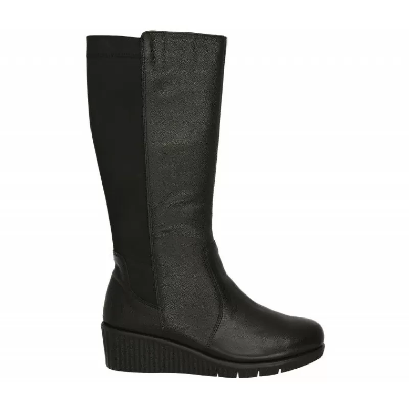 Doctor Cutillas Botas-Bota Del En Piel Grabada Con Trasera De Lycra ,Caña De 39 Cm, Piso De Cuna Y Planta De Descanso Negro