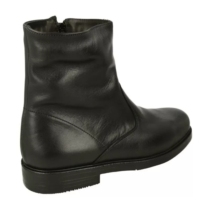 Baerchi Botines-Bota Piel Con Cremallera Y Piso Goma. Negro
