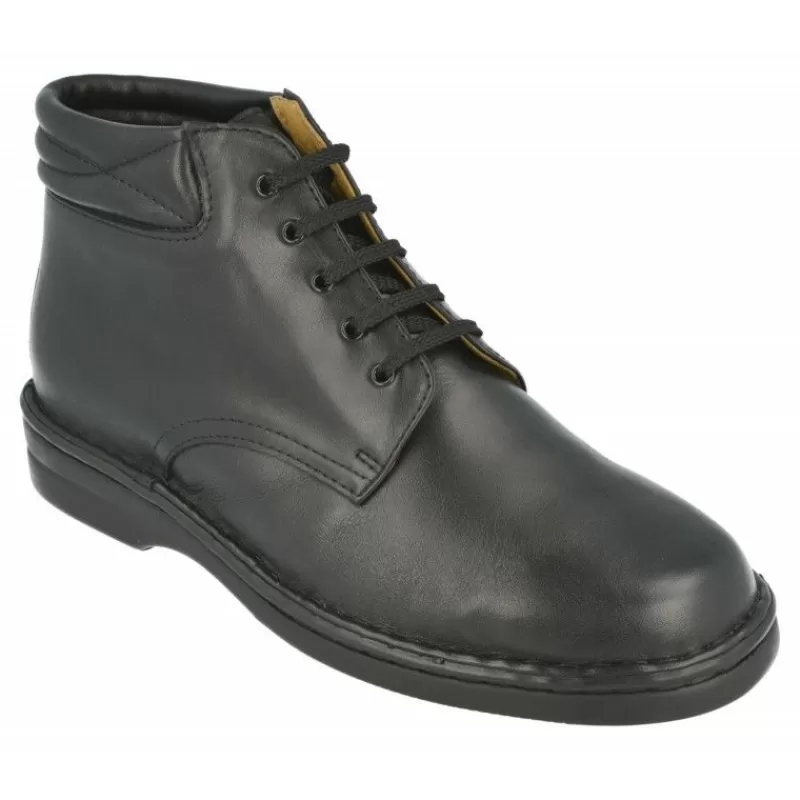 Calzamedi Botines-Botin Cordones De En Ancho 13 Especial Plantillas Y Pies Sensibles Con Piso De Amortiguacion De Negro