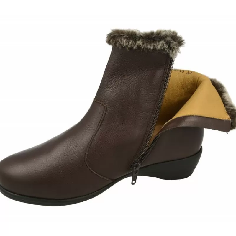 Calzamedi Botines-Botin De Con Pala Lisa Y Cremallera Lateral En Ancho 13 Con Piso De Caucho Y Planta Anatomica Movible