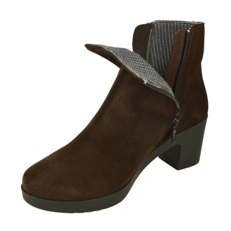 Comfort Class Botines-Botin De En Piel Nobuck De Pala Lisa Y Piso De Cuna Tacon Confortable Con Planta Extraible Niger