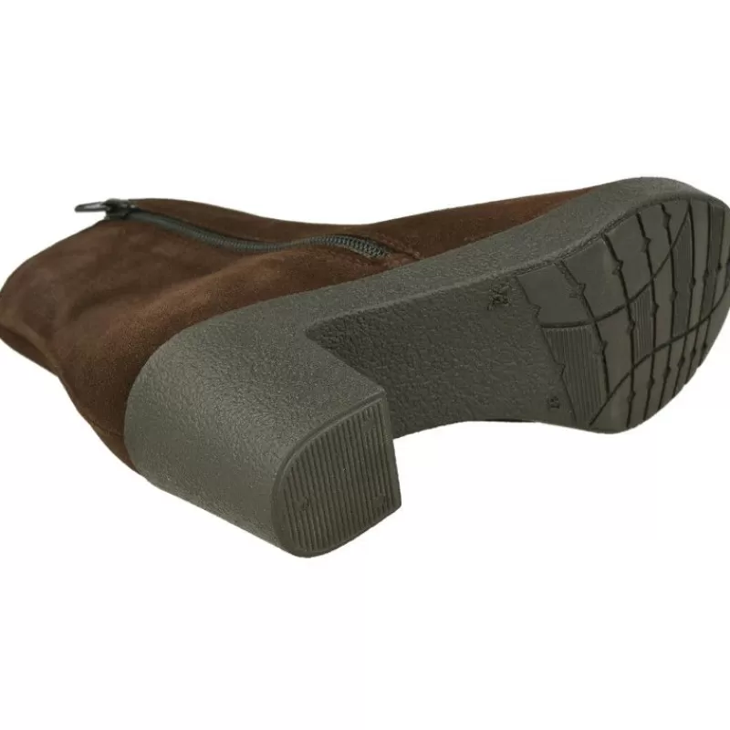 Comfort Class Botines-Botin De En Piel Nobuck De Pala Lisa Y Piso De Cuna Tacon Confortable Con Planta Extraible Niger