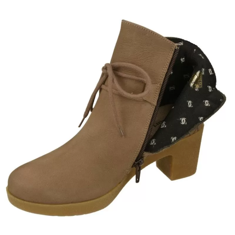 Comfort Class Botines-Botin De Comfortclass En Piel De Nobuck Acolchada Rombos. Piso De Goma Con Tacon Cuna De Gran Comodidad. Planta Natomica Extraib