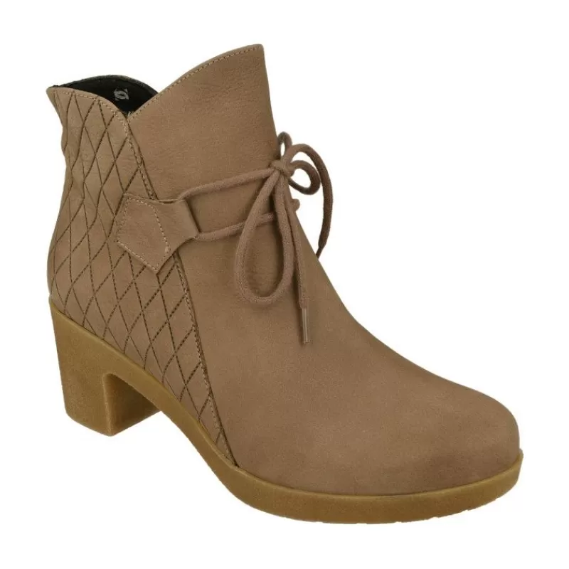 Comfort Class Botines-Botin De Comfortclass En Piel De Nobuck Acolchada Rombos. Piso De Goma Con Tacon Cuna De Gran Comodidad. Planta Natomica Extraib