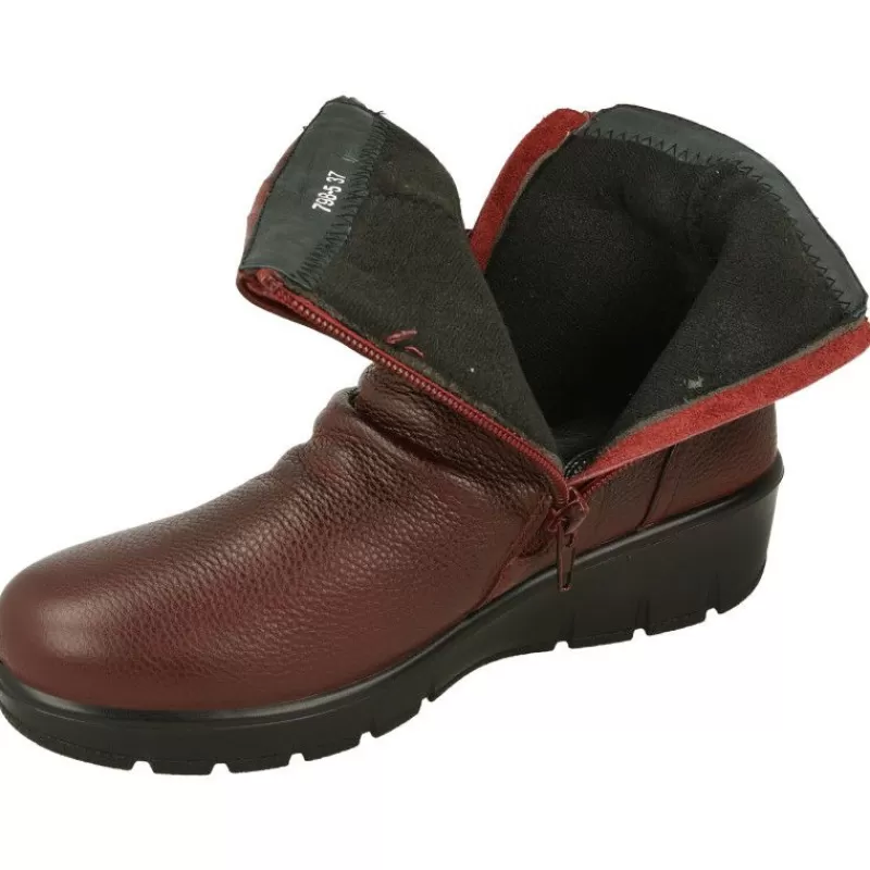 G Comfort Botines-Botin De Con Cremallera Lateral Y Pala Fruncida Con Cuna De Poliuretano Y Planta De Descanso Extraible