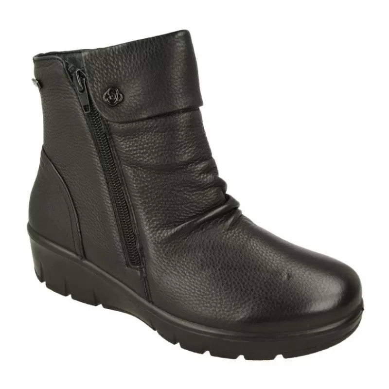G Comfort Botines-Botin De Con Cremallera Lateral Y Pala Fruncida Con Cuna De Poliuretano Y Planta De Descanso Extraible