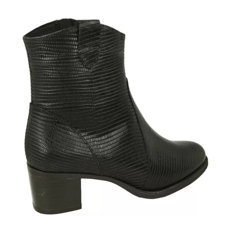 PieSanto Botines-Botin De Campero En Piel Tejus Grabado Con Tacon De Suela Y Cremallera Lateral Con Planta De Descanso Extraible