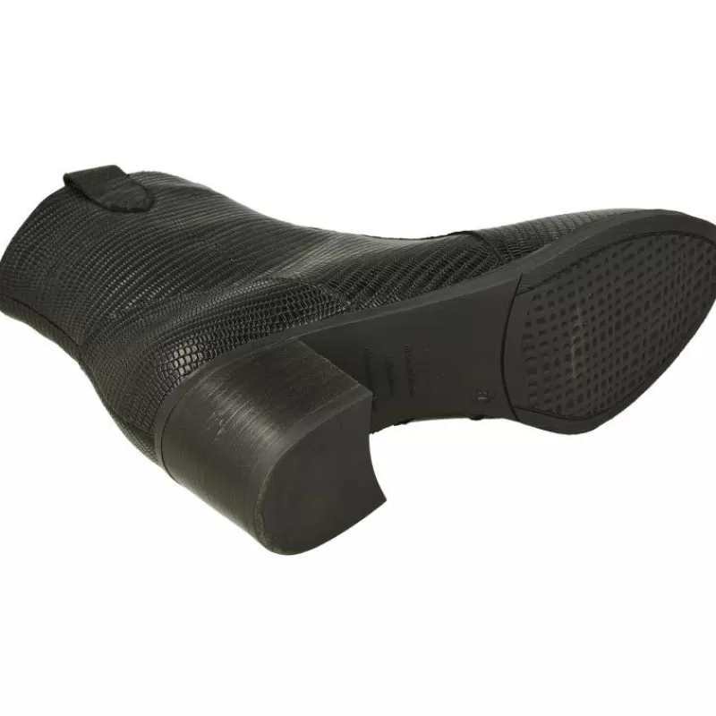 PieSanto Botines-Botin De Campero En Piel Tejus Grabado Con Tacon De Suela Y Cremallera Lateral Con Planta De Descanso Extraible