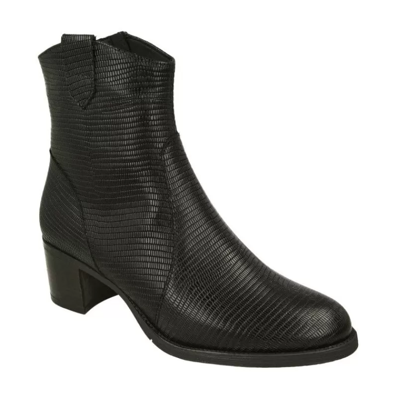 PieSanto Botines-Botin De Campero En Piel Tejus Grabado Con Tacon De Suela Y Cremallera Lateral Con Planta De Descanso Extraible