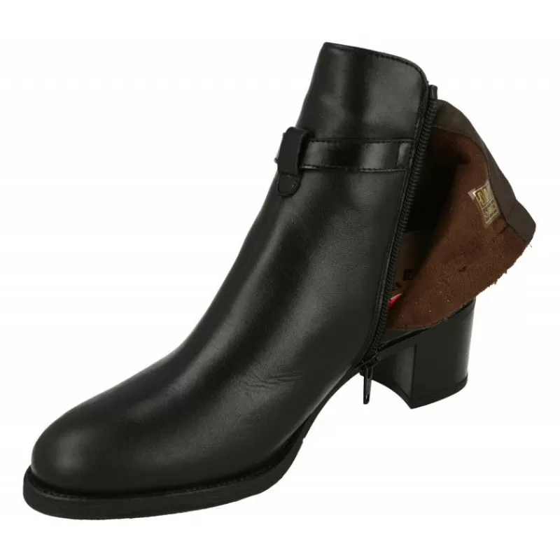 PieSanto Botines-Botin De Con Hebilla Lateral Y Tacon De Suela De Base Ancha, Planta De Descanso Y Piso De Goma