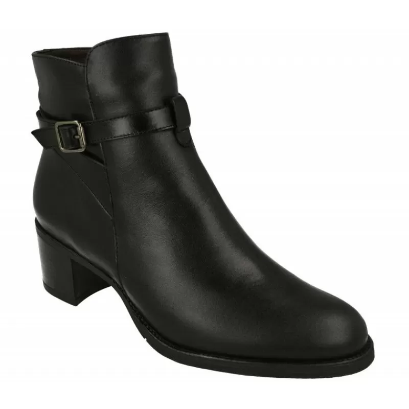 PieSanto Botines-Botin De Con Hebilla Lateral Y Tacon De Suela De Base Ancha, Planta De Descanso Y Piso De Goma