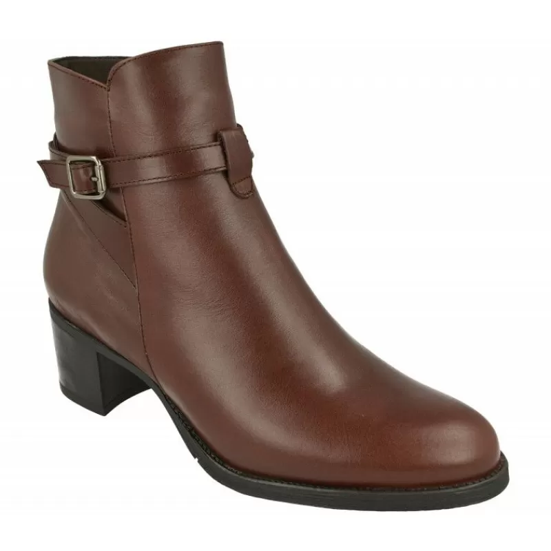 PieSanto Botines-Botin De Con Hebilla Lateral Y Tacon De Suela De Base Ancha, Planta De Descanso Y Piso De Goma