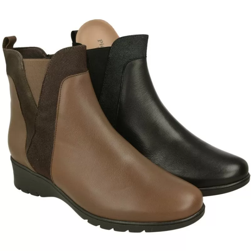 PieSanto Botines-Botin De De Pala Lisa Con Elastico Y Cremallera En Caña, Piso De Caucho Y Planta Anatomica Extraible