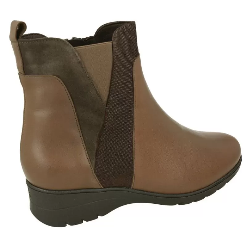PieSanto Botines-Botin De De Pala Lisa Con Elastico Y Cremallera En Caña, Piso De Caucho Y Planta Anatomica Extraible