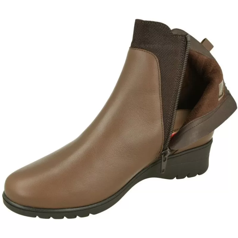 PieSanto Botines-Botin De De Pala Lisa Con Elastico Y Cremallera En Caña, Piso De Caucho Y Planta Anatomica Extraible