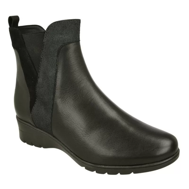 PieSanto Botines-Botin De De Pala Lisa Con Elastico Y Cremallera En Caña, Piso De Caucho Y Planta Anatomica Extraible