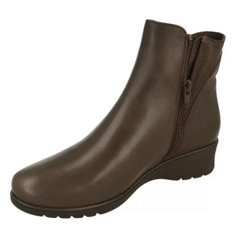 PieSanto Botines-Botin De En Piel Lisa Con Lateral Combinado, Piso De Cuna De Caucho Y Planta Extraible