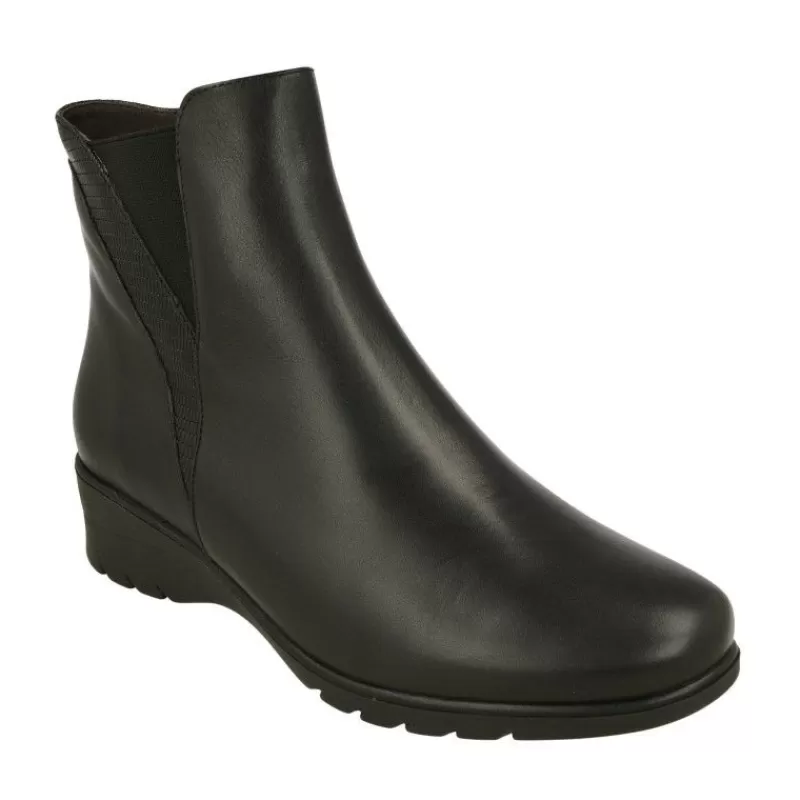 PieSanto Botines-Botin De En Piel Lisa Con Lateral Combinado, Piso De Cuna De Caucho Y Planta Extraible