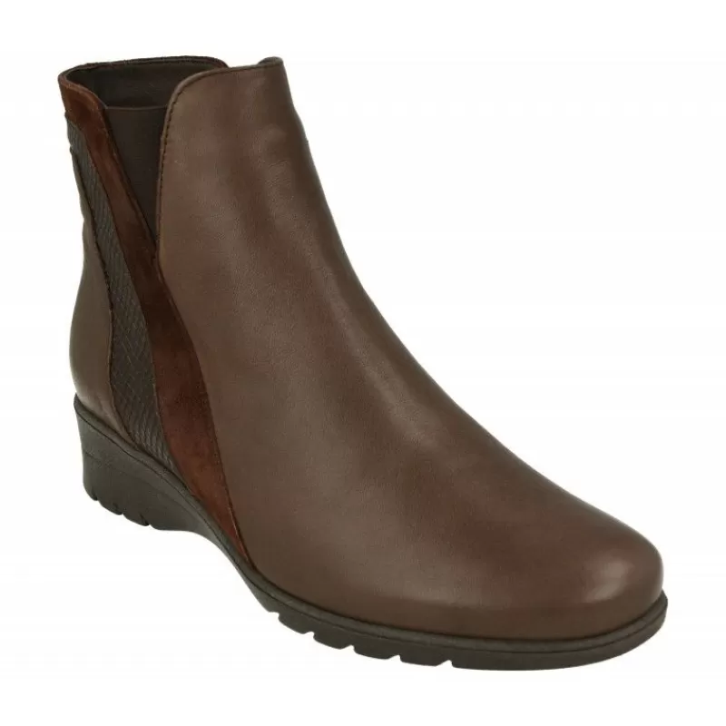 PieSanto Botines-Botin De En Piel Lisa Con Lateral Combinado, Piso De Cuna De Caucho Y Planta Extraible