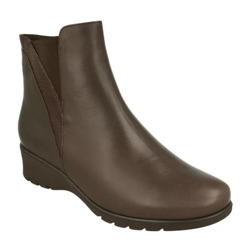 PieSanto Botines-Botin De En Piel Lisa Con Lateral Combinado, Piso De Cuna De Caucho Y Planta Extraible