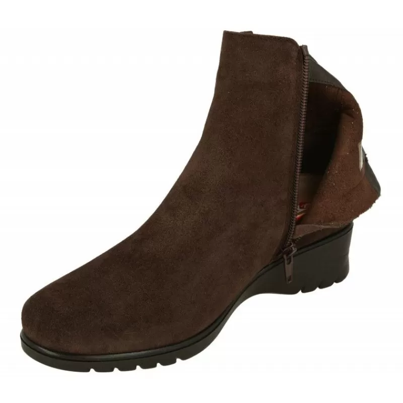PieSanto Botines-Botin De En Piel Serraje Con Tira Lateral Elastica Con Pedreria Y Piso De Cuna De Goma Con Planta Extraible