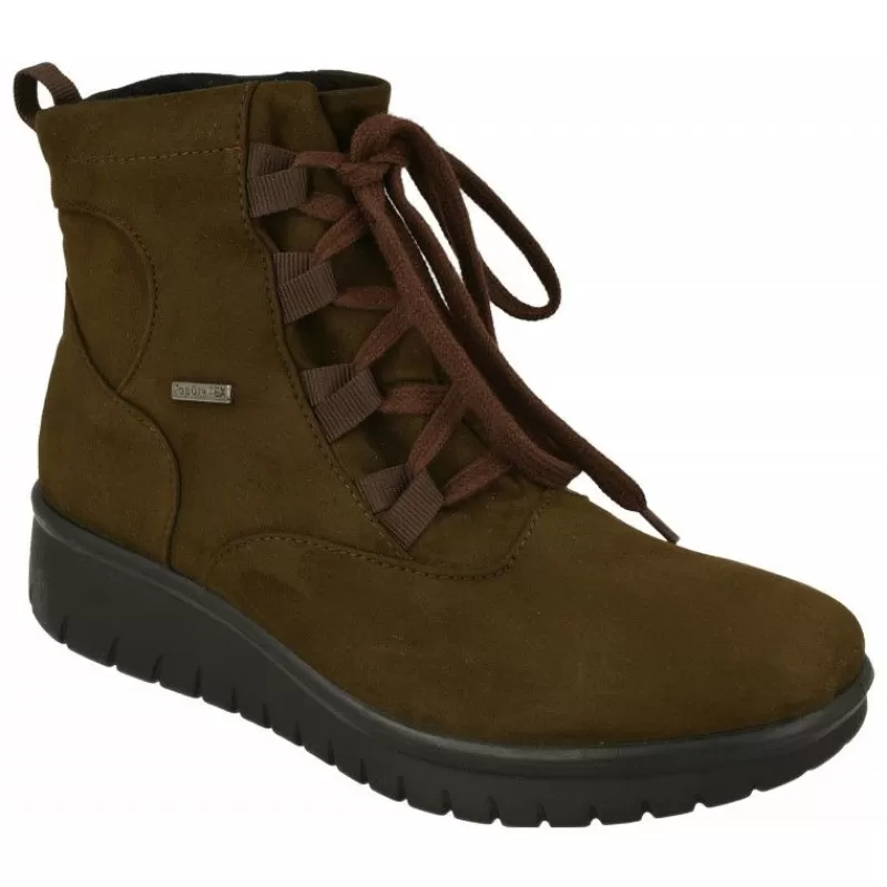 WESTLAND BY JOSEF SEIBEL antes ROMIKA Botines-Botin De Westland Antes Romika En Tejido Antelina Impermeable Acordonado Con Planta De Descanso Y Piso De Amortiguacion
