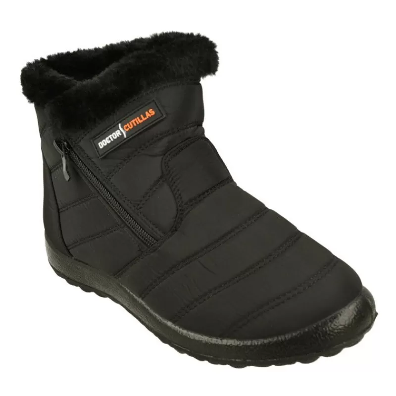 Doctor Cutillas Botines-Botin Del De Tejido Elastico Con Cremallera Lateral Y Piso De Goma Con Forro De Borreguiillo