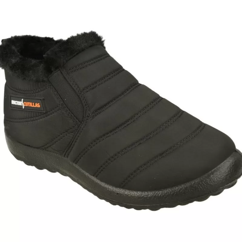 Doctor Cutillas Botines-Botin Del En Tejido Acolchado Con Forro De Pelo Y Elastico Lateral