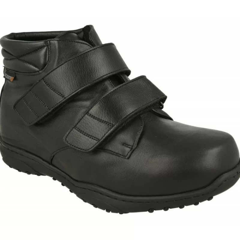 Calzamedi Botines-Botin Velcro De En Horma De Ancho 14, Planta De Descanso Y Piso De Goma Negro