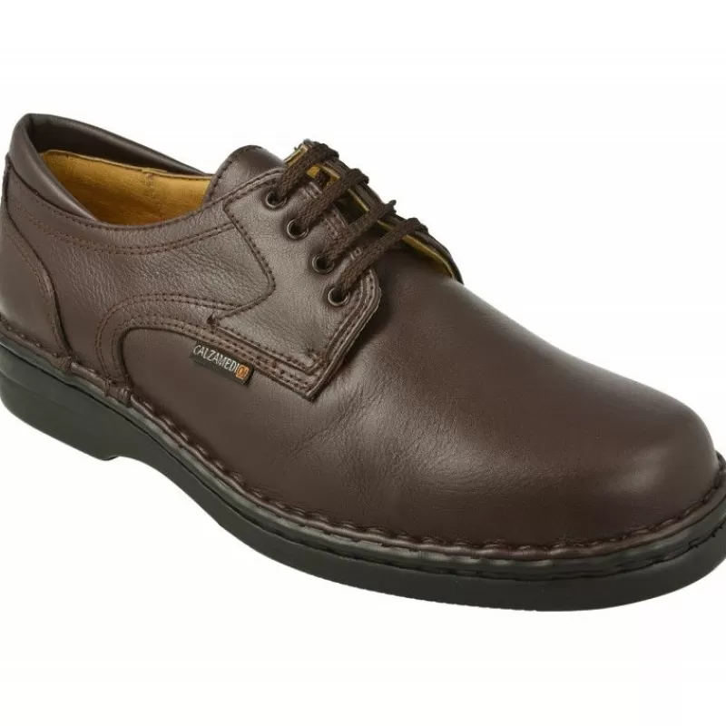 Calzamedi Zapatos Ancho Especial-Cordon De Con Pala Lisa Anatomico Ortopedico De La Firma , Ancho 13, Plantilla Movible.