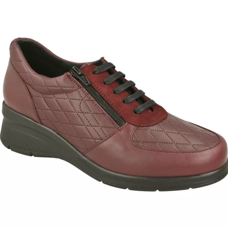 Comfort Class Cordones-Cordon De Con Cremallera Lateral Y Piel Acolchada Rombos. Piso De Poliuretano Muy Ligero Y Planta Extraible