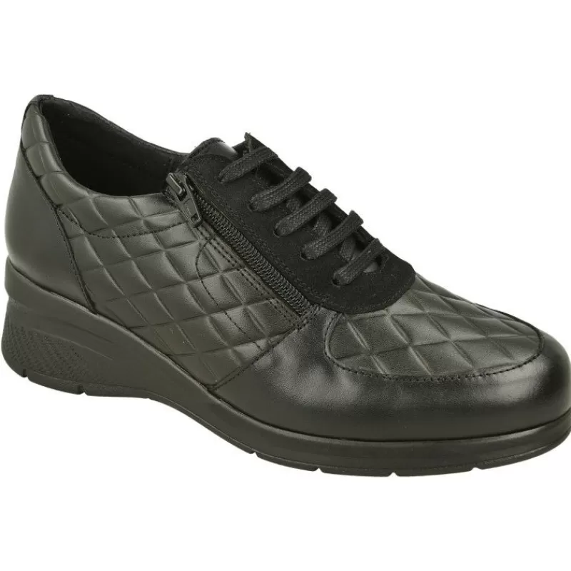 Comfort Class Cordones-Cordon De Con Cremallera Lateral Y Piel Acolchada Rombos. Piso De Poliuretano Muy Ligero Y Planta Extraible