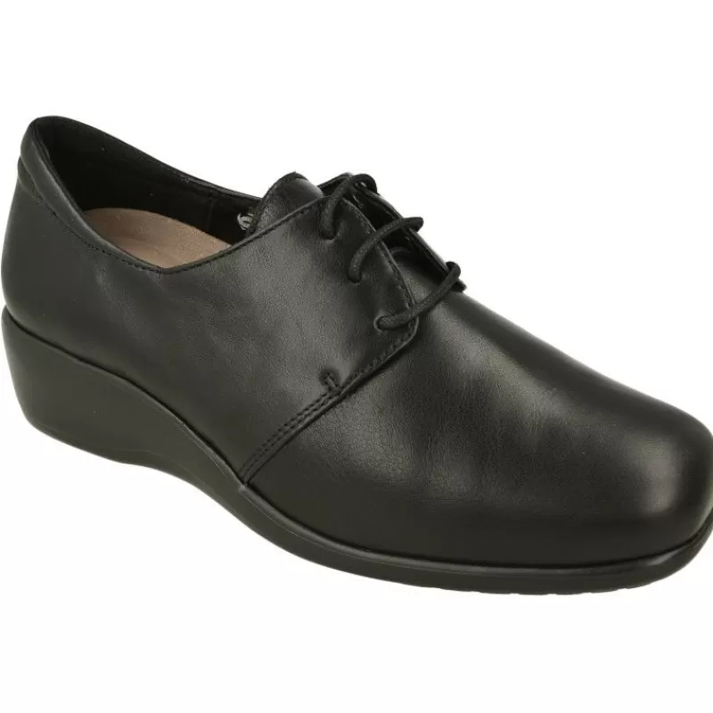 Comfort Class Zapatos Ancho Especial-Cordon De De Pala Lisa Y Piel Cordero, Piso De Cuna De Poliuretano Y Planta De Descanso Extraible