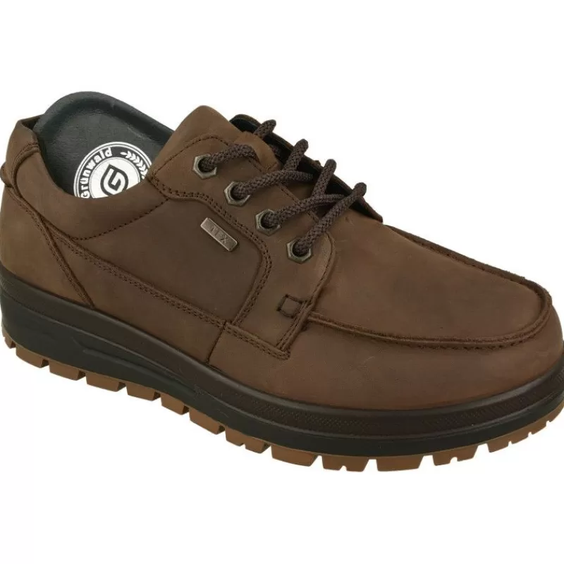 G Comfort Zapatos Ancho Especial-Cordon De Con Bordon En Pala Y Piel Nobuck Impermeable Con Planta Anatomica Extraible Y Piso Cuna Treking Marron