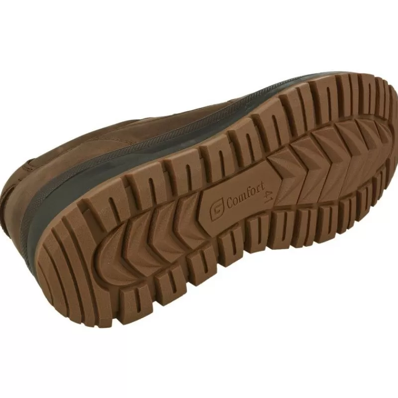 G Comfort Zapatos Ancho Especial-Cordon De Con Bordon En Pala Y Piel Nobuck Impermeable Con Planta Anatomica Extraible Y Piso Cuna Treking Marron