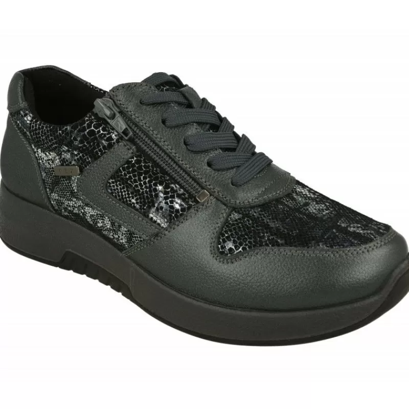 G Comfort Zapatos Ancho Especial-Cordon De Con Cremallera Lateral En Piel Grabada Combinada, Planta De Descanso Extraible Y Piso De Poliuretano