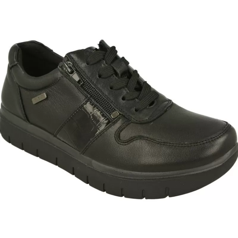 G Comfort Cordones-Cordon De Con Cremallera Lateral En Piel Impermeable Y Bordon En Pala Con Piso De Amortiguacion Y Planta Extraible Negro