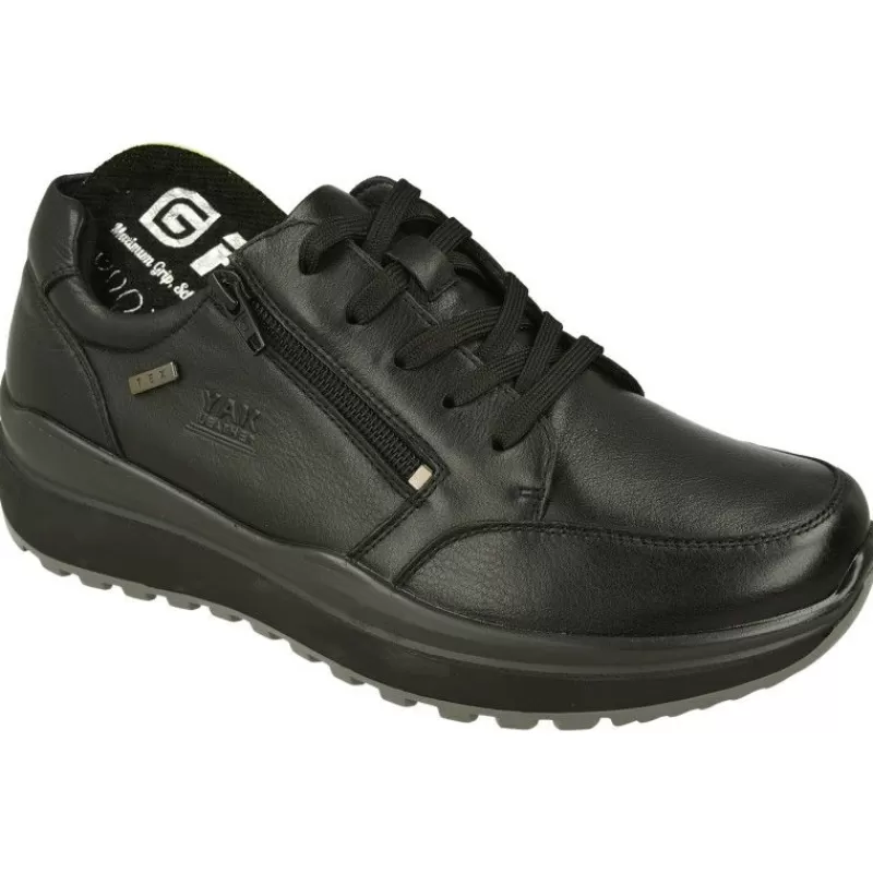G Comfort Zapatos Ancho Especial-Cordon De Con Cremallera Lateral. Piso De Cuna De Poliuretano De Gran Conforta Con Plantilla De Latex Extraible Negro