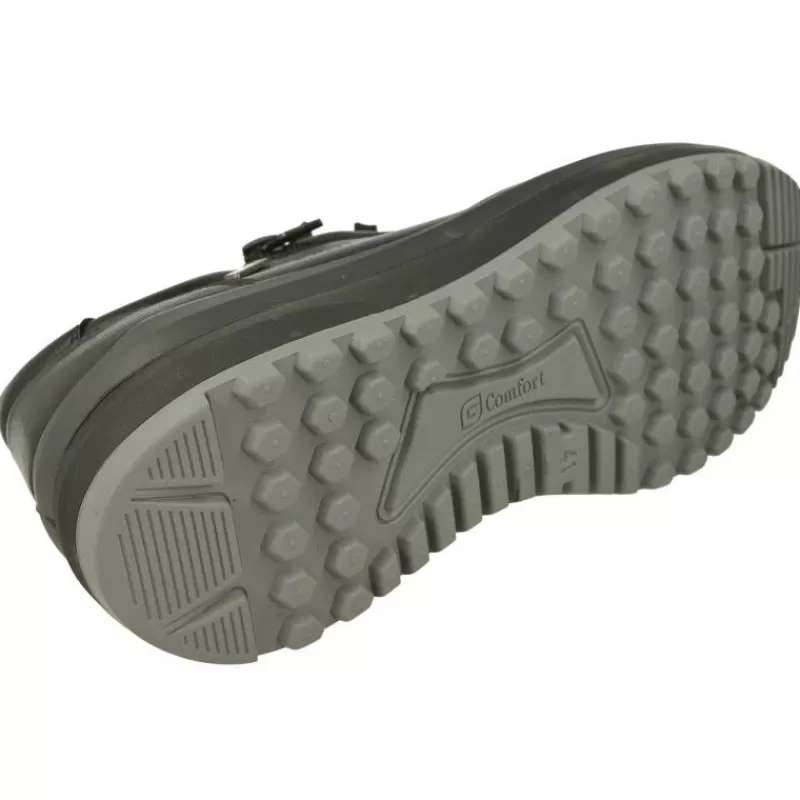 G Comfort Zapatos Ancho Especial-Cordon De Con Cremallera Lateral. Piso De Cuna De Poliuretano De Gran Conforta Con Plantilla De Latex Extraible Negro