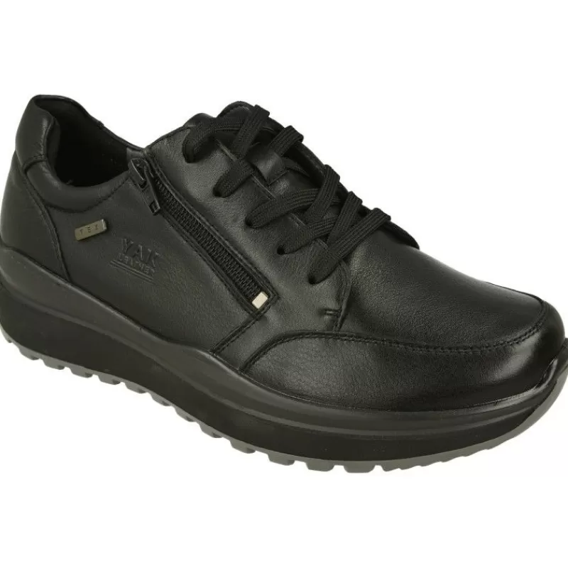 G Comfort Zapatos Ancho Especial-Cordon De Con Cremallera Lateral. Piso De Cuna De Poliuretano De Gran Conforta Con Plantilla De Latex Extraible Negro